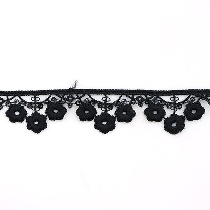 [Aus Menge 5] RasseFarbbandBand "Spitze schwarz um 1,8 cm Breite ISY-6-21-186"