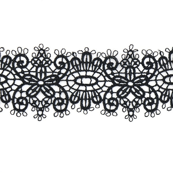 [Aus Menge 5] RasseFarbbandBand "Spitze schwarz ungefähr 4,5 cm Breite ISY-6-21-190"