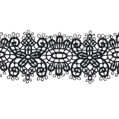 [Aus Menge 5] RasseFarbbandBand "Spitze schwarz ungefähr 4,5 cm Breite ISY-6-21-190"