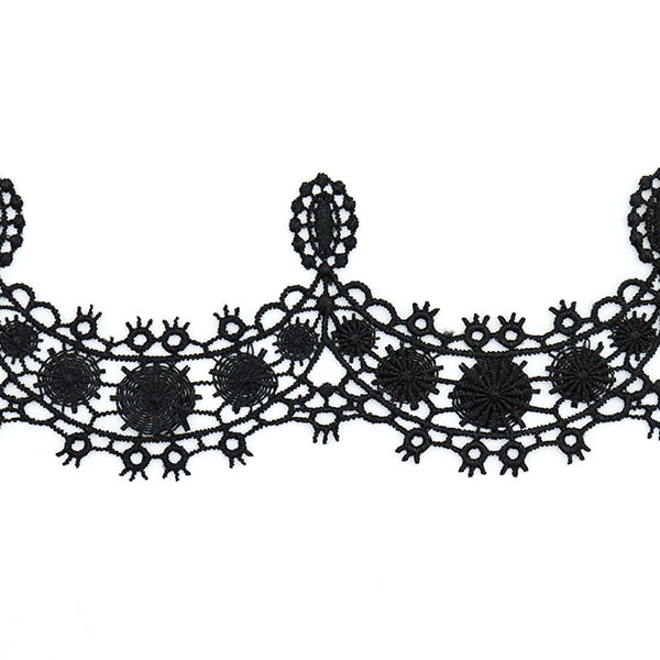 [Aus Menge 5] RasseFarbbandBand "Spitze schwarz ungefähr 4,5 cm Breite ISY-6-21-192"