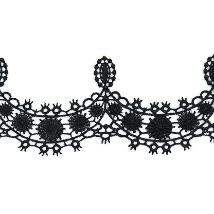 [Aus Menge 5] RasseFarbbandBand "Spitze schwarz ungefähr 4,5 cm Breite ISY-6-21-192"