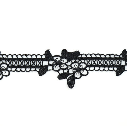 [Aus Menge 5] RasseFarbbandBand "Spitze schwarz ungefähr 2,5 cm Breite ISY-6-21-194"