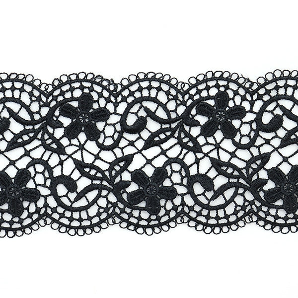 【数量5から】 レースリボンテープ 『レース 黒 約6cm幅 ISY-6-21-202』