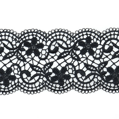 【数量5から】 レースリボンテープ 『レース 黒 約6cm幅 ISY-6-21-202』