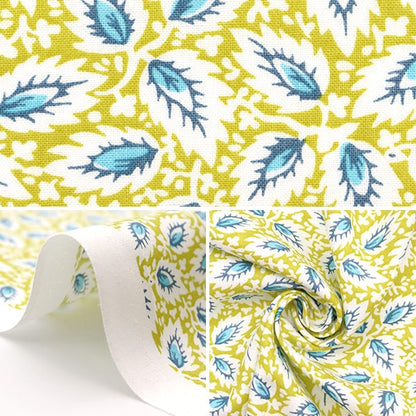 [From quantity 5] Fabric "Souleiado SoleAdo Vintage Feel Feelfeuillone Yellow SLFCV-98A"