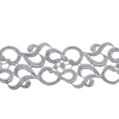 [Aus Menge 5] HandwerkBesätze 『Glitter-Besatz Breite ca. 7 cm 2. Farbe K193H-Lacep4]