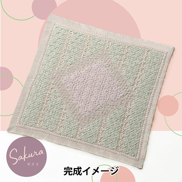 刺しゅうキット 『刺し子キット 一目刺しの花ふきん La bouquetiere