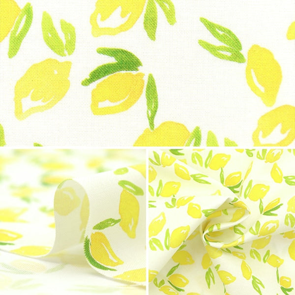 [De la quantité 5] Tissu "USA Cotton Dearstella Lemons DCWR2131-WHIT"