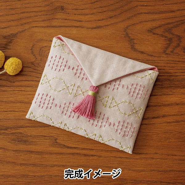 Stickerei Kit "Sashiko Kit Ayufish Flap Pouch Bonbonmuster 562202" Lecien Lecien Cosmo Cosmo