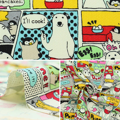 [수량 5에서] 천・원단 "Twill Shirokuma Comic Colorful KTS6888-A" COTTON KOBAYASHI