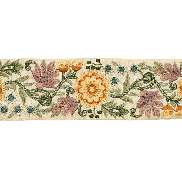 【数量5から】 手芸ブレード 『2022 インド刺繍ブレード ベージュ×イエロー 42941D』