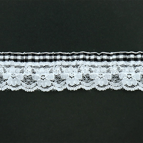 [수량 5에서] 프릴리본테이프 "Gingham Frill Cross CR15302"