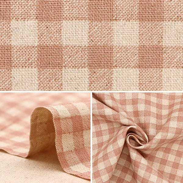 [Dalla quantità 5] tessuto "cotone hee tela gingham francese rosa 88185-3-1"