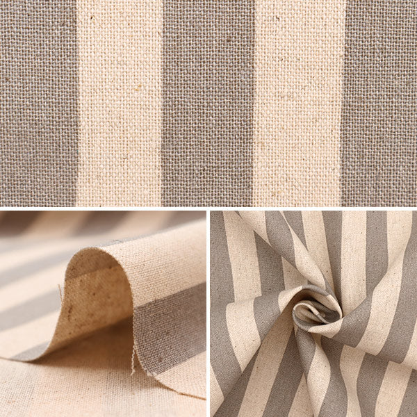 [From quantity 5] Fabric "Cotton hemp canvas stripe Grigu 88187-3-1"