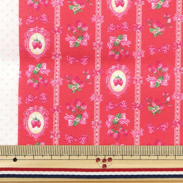 Tissu "MiniTissu coupé La dentelle de fraise rouge d'environ 31 cm x 32 cm CMDF-02MC-R" KIYOHARA