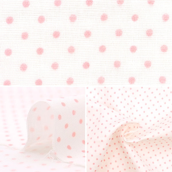 [De la cantidad 5] tela "W Gasza W Polka Polka White X Pink 88182-1-1"