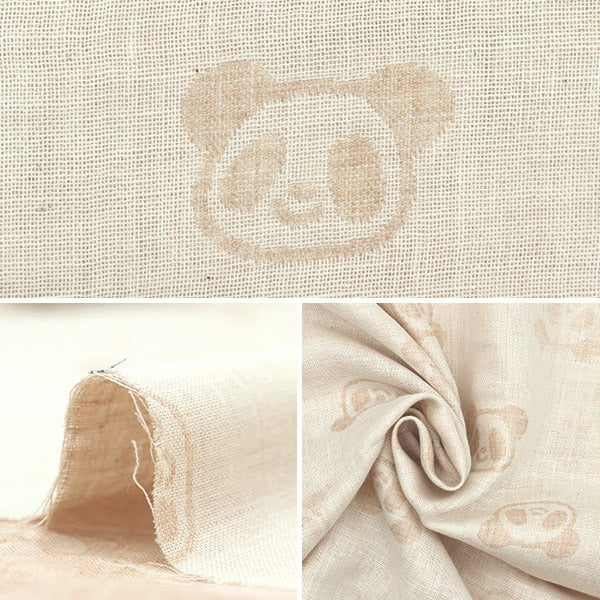 数量5から】 生地 『オーガニックコットン Wガーゼ パンダ柄 R-0529-J