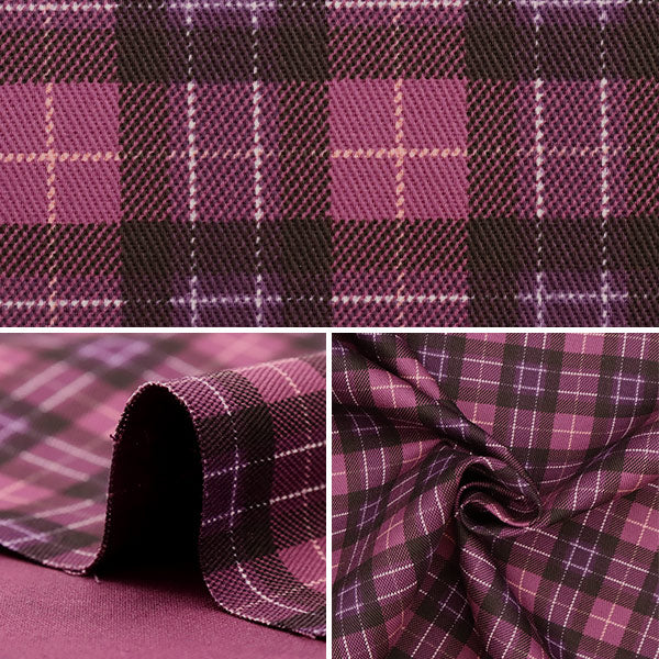 [De la quantité 5] Tissu "Twill Check Imprimer Purple 88320-1-3"