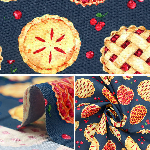 [De la quantité 5] tissu "USA Cotton Cherry Pie CD1546-NAVY"