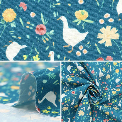 [Dalla quantità 5] tessuto "USA Cotton Gorgeous Butterfly and Wild Grass Pattern CD1556-Blue"