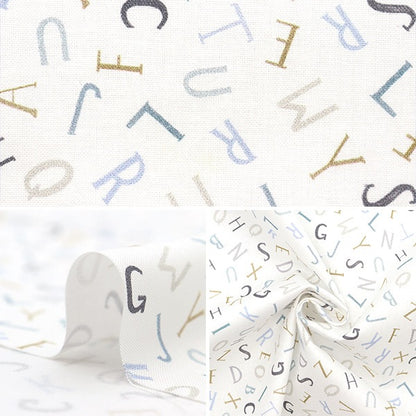 [De la quantité 5] tissu "USA Cotton Alphabet Pattern CD1624-Cream"