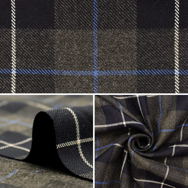 [From quantity 5] Fabric "TR Tartan Silky Brushed Check Navy TRC8001-01"