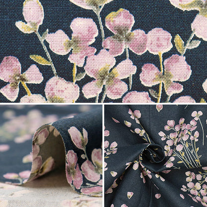 [From quantity 5] Fabric "MOMEN-T moment cotton linenSheeting Sumire Black 148-1255-I4]