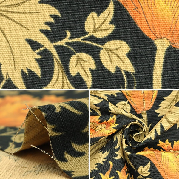 [Aus Menge 5] Fabric "Moda Best Of Morris Best of Morris Omoris Anemone Black x Orange 8217-32t"