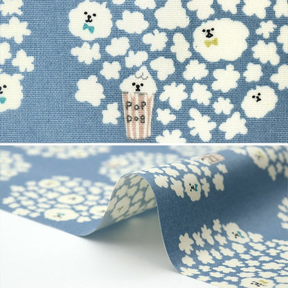 [From quantity 5] Fabric "10th Canvas Laminate Pop Corn Dog R-KTS6615-B" COTTON KOBAYASHI