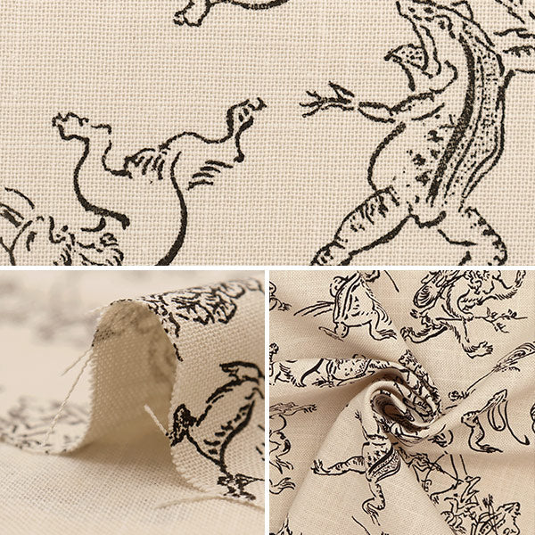 [De la quantité 5] Tissu "Ai-Colored Bird Beast 戲 Style de peinture Kinari KW-7070-7B"