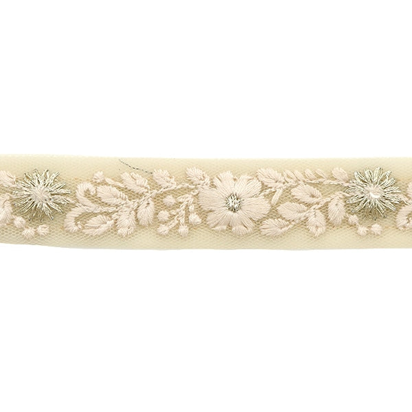 【数量5から】 手芸ブレード 『2022インド刺繍ブレード クリーム 43730A』