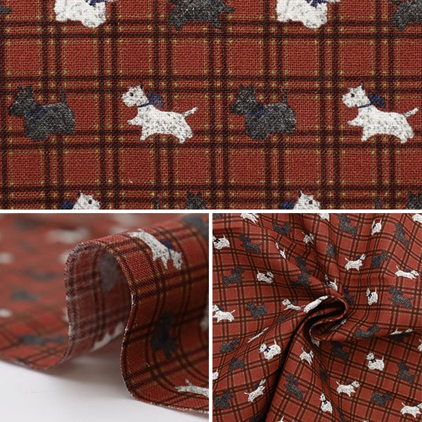 Tela "minicortada Tela Terrier Check Red aproximadamente 31 cm x 32 cm CMOF-07MC" KIYOHARA