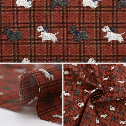 Tela "minicortada Tela Terrier Check Red aproximadamente 31 cm x 32 cm CMOF-07MC" KIYOHARA