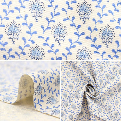 [De la cantidad 5] Fabric "Souleiado Soleado Oxpett Fruurd Chan Ivory X Blue SLFOX-518V" [original de Yuzawaya]