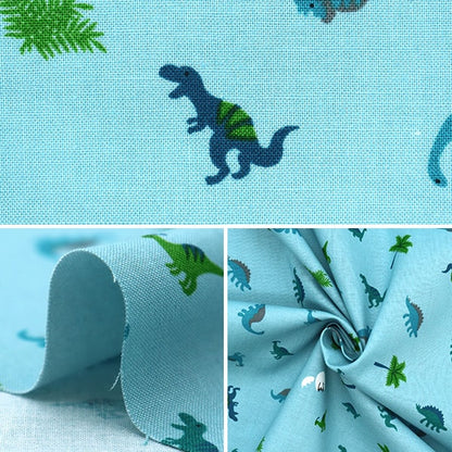 [From quantity 5] Fabric 『Sheeting Petit Collection Dinosaur Blue Gray PTC-DINO-B]