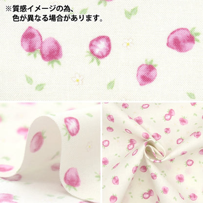 [From quantity 5] Fabric 『Sheeting Petite Collection Ichigo Beige PTC-LBE-C]