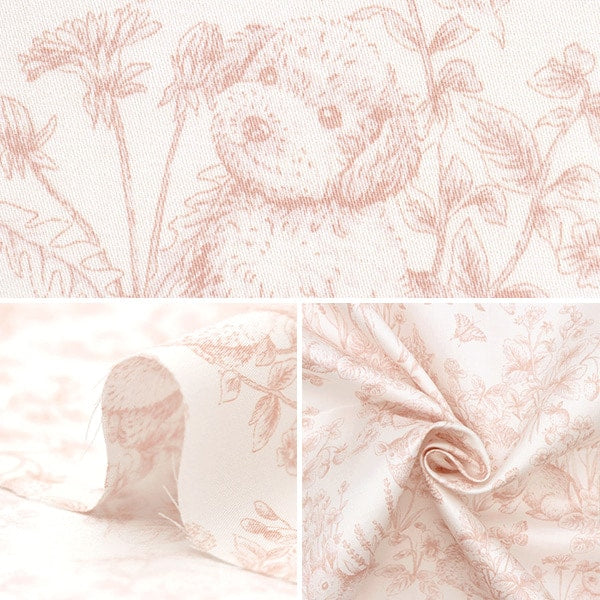 [De la cantidad 5] Fabric "Cotton Satin Nerori Rose Garden Pink NRF-01P"