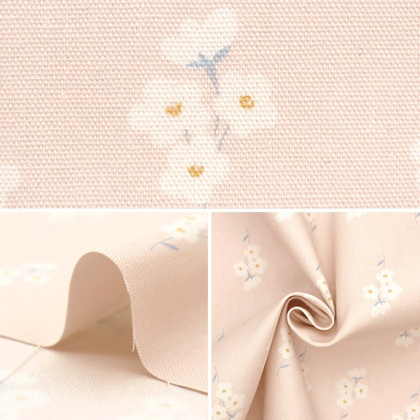 [From quantity 5] Fabric 『Oxford Homy Sister Flower Pattern Pink Beige HS10488-A]