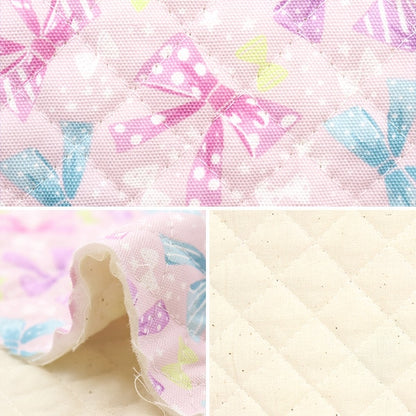 Fabric 『OxfordQuilt RibbonPop Cut Cloth Approximately 106 x 50cm Pink CQ-Ribbon-B]