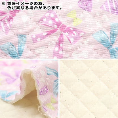 Fabric 『OxfordQuilt RibbonPop Cut Cloth Approximately 106 x 50cm Kusumi Pink CQ-RIBBON-F]