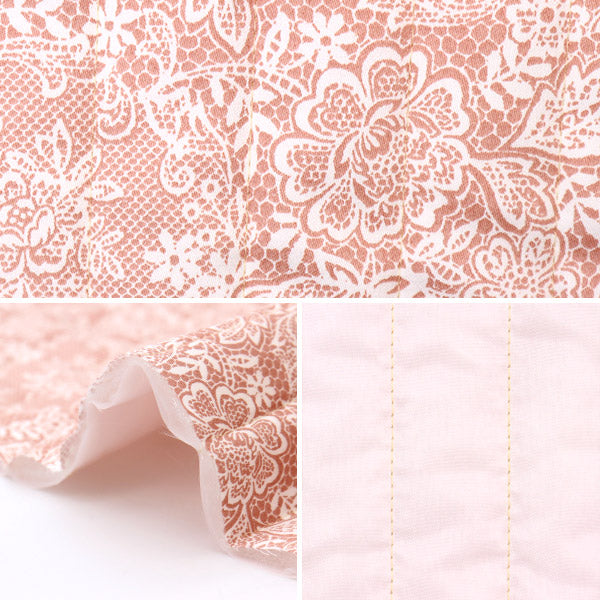 [De la quantité 5] tissu "Cotton Satin Quilt Neroli Rose Rose Lace Rose Nrf-02Q-P"