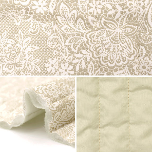 [From quantity 5] Fabric "Cotton Satin Quilt Nerori Rose Romantic Lace Green NRF-02Q-G"