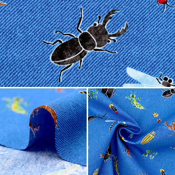 [De la cantidad 5] Fabric "Patrón de insectos amplios azul SP2311-14C"