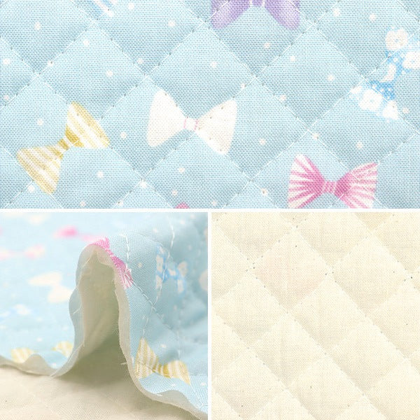 Fabric 『SheetingQuilt petite collection Ribbon Cut Cloth Approximately 106 x 50cm Mizuiro CQ-PTC-RIB-B]