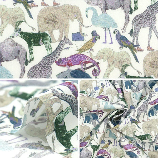 [الكمية من 5] قماش "Liberty Fabrics Tana Lawn Print Q for the Zoo 3634160-DE" Liberty Japan