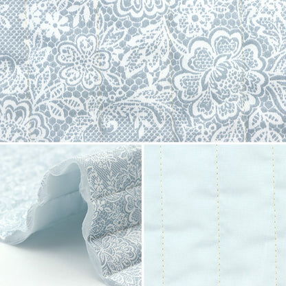 [From quantity 5] Fabric "Cotton Satin Quilt Nerori Rose Romantic Lace Blue NRF-02Q-BL"