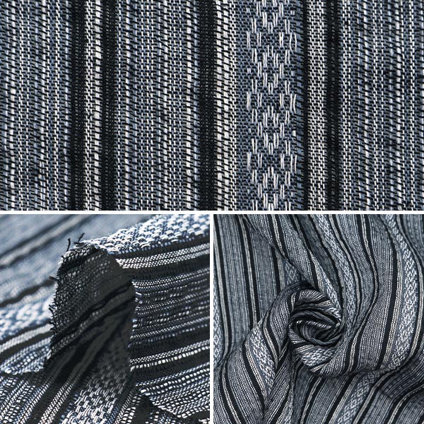 [Dalla quantità 5] tessuto "Shijira Weaving Black X Grey NOS-017-13"