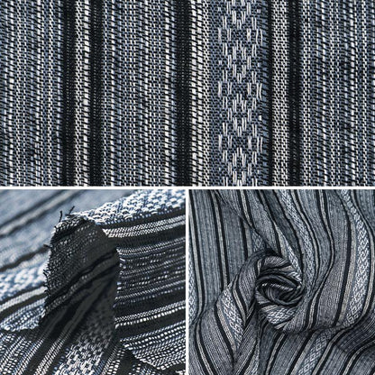 [De la quantité 5] tissu "shijira tissage noir x gris nos-017-13"