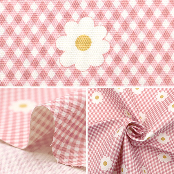 [Из количества 5] Ткань 『Оксфорд Onnella gingham x Margaret Pink On10496-A"