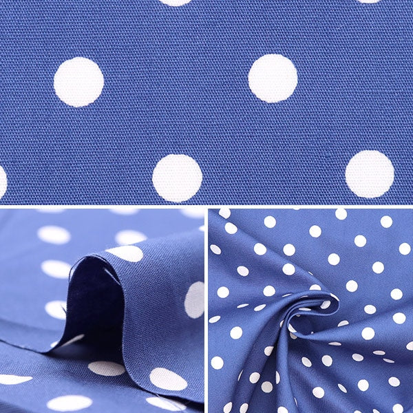 [De la quantité 5] Tissu "Polka Dot Imprimée moyenne moyenne bleu x blanc 88190-7-11"